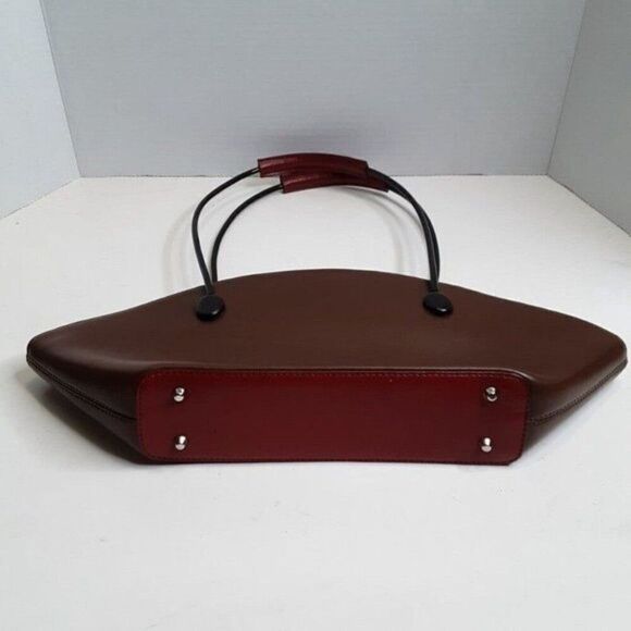 Vintage Women's Brown Faux Leather Atomic Shoulder Handbag - Picture 7 of 12